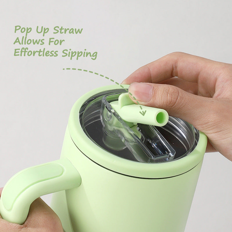 Leak Proof Foldable Straw Double Layered Ice Cream Cup - Bellarte Enchanté Leak Proof Foldable Straw Double Layered Ice Cream Cup