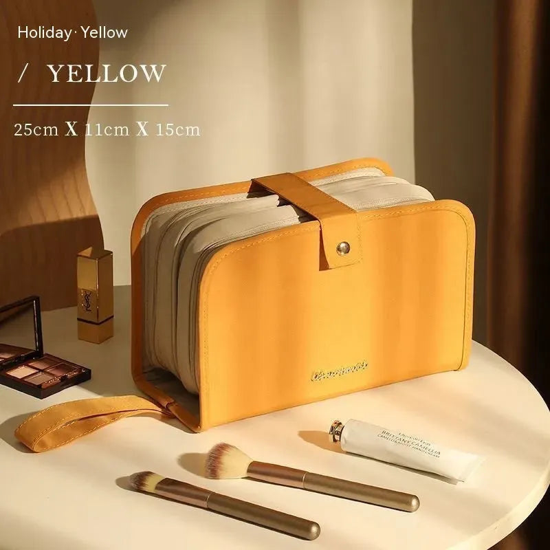 Leather Book Cosmetic Bag Large Capacity Portable - Bellarte Enchanté Leather Book Cosmetic Bag Large Capacity Portable
