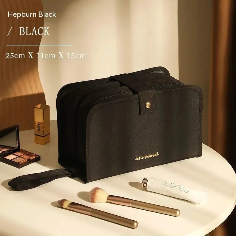 Leather Book Cosmetic Bag Large Capacity Portable - Bellarte Enchanté Leather Book Cosmetic Bag Large Capacity Portable