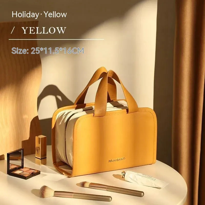 Leather Book Cosmetic Bag Large Capacity Portable - Bellarte Enchanté Leather Book Cosmetic Bag Large Capacity Portable
