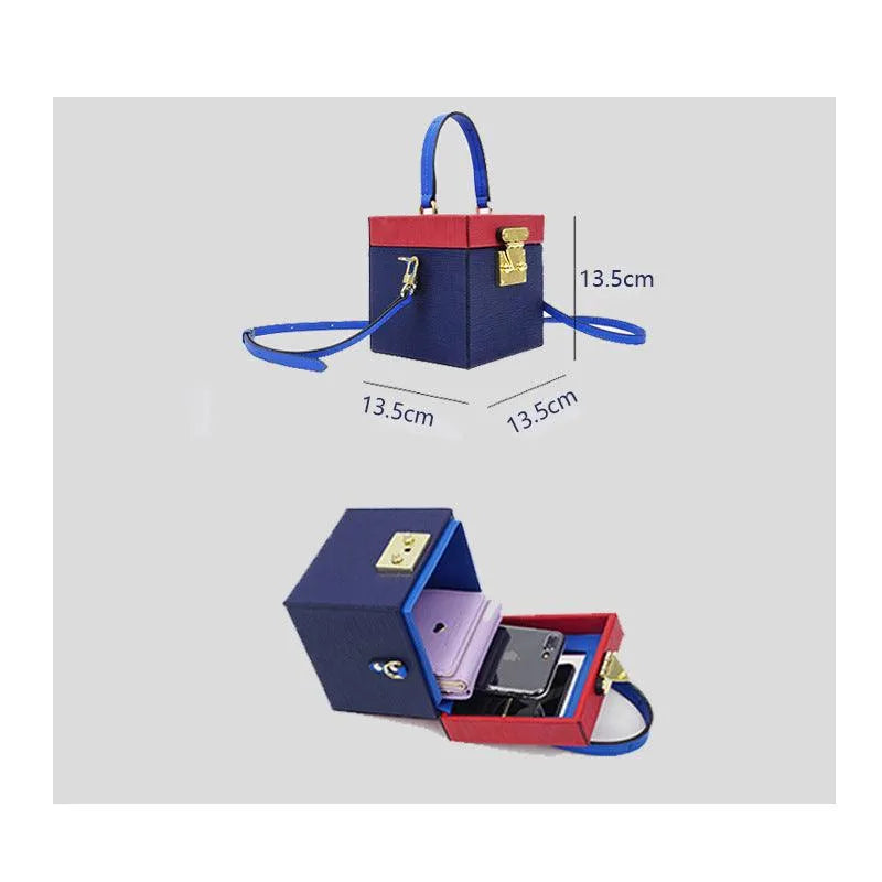 Leather lock box Bag - Bellarte Enchanté Leather lock box Bag