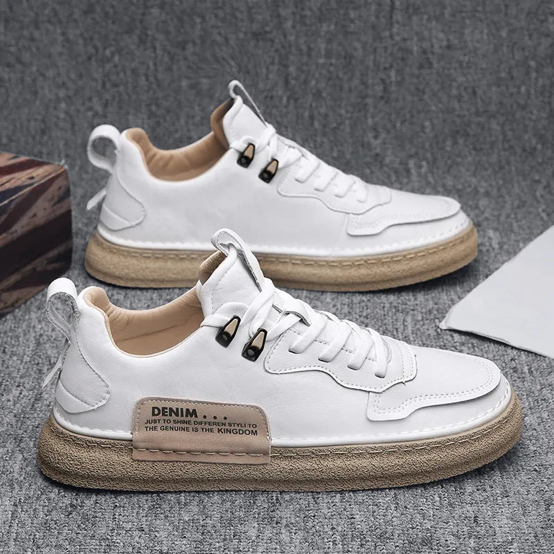 Leather Men's Versatile Casual Sneakers - Bellarte Enchanté Leather Men's Versatile Casual Sneakers