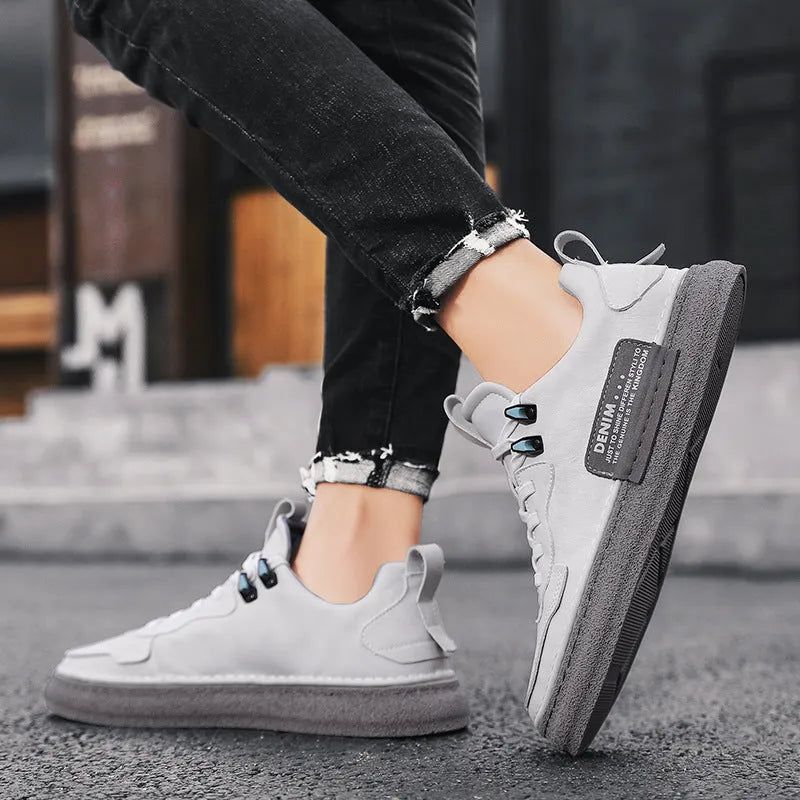 Leather Men's Versatile Casual Sneakers - Bellarte Enchanté Leather Men's Versatile Casual Sneakers