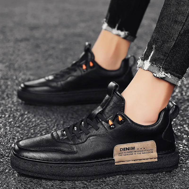 Leather Men's Versatile Casual Sneakers - Bellarte Enchanté Leather Men's Versatile Casual Sneakers