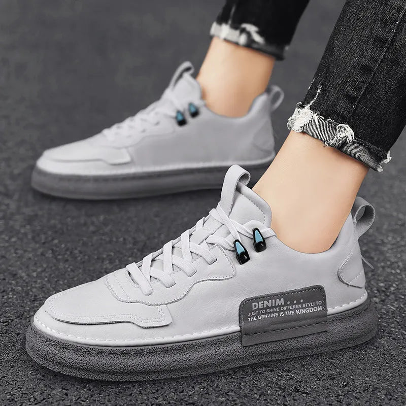 Leather Men's Versatile Casual Sneakers - Bellarte Enchanté Leather Men's Versatile Casual Sneakers