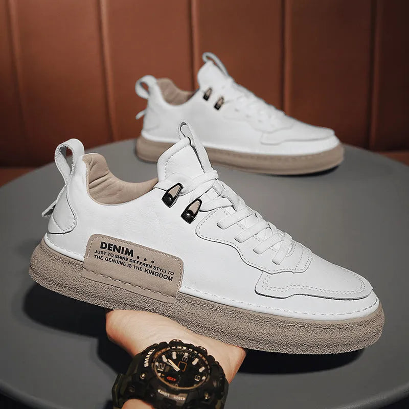 Leather Men's Versatile Casual Sneakers - Bellarte Enchanté Leather Men's Versatile Casual Sneakers