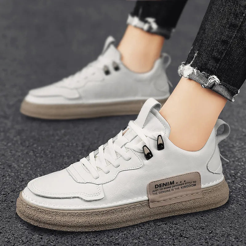 Leather Men's Versatile Casual Sneakers - Bellarte Enchanté Leather Men's Versatile Casual Sneakers