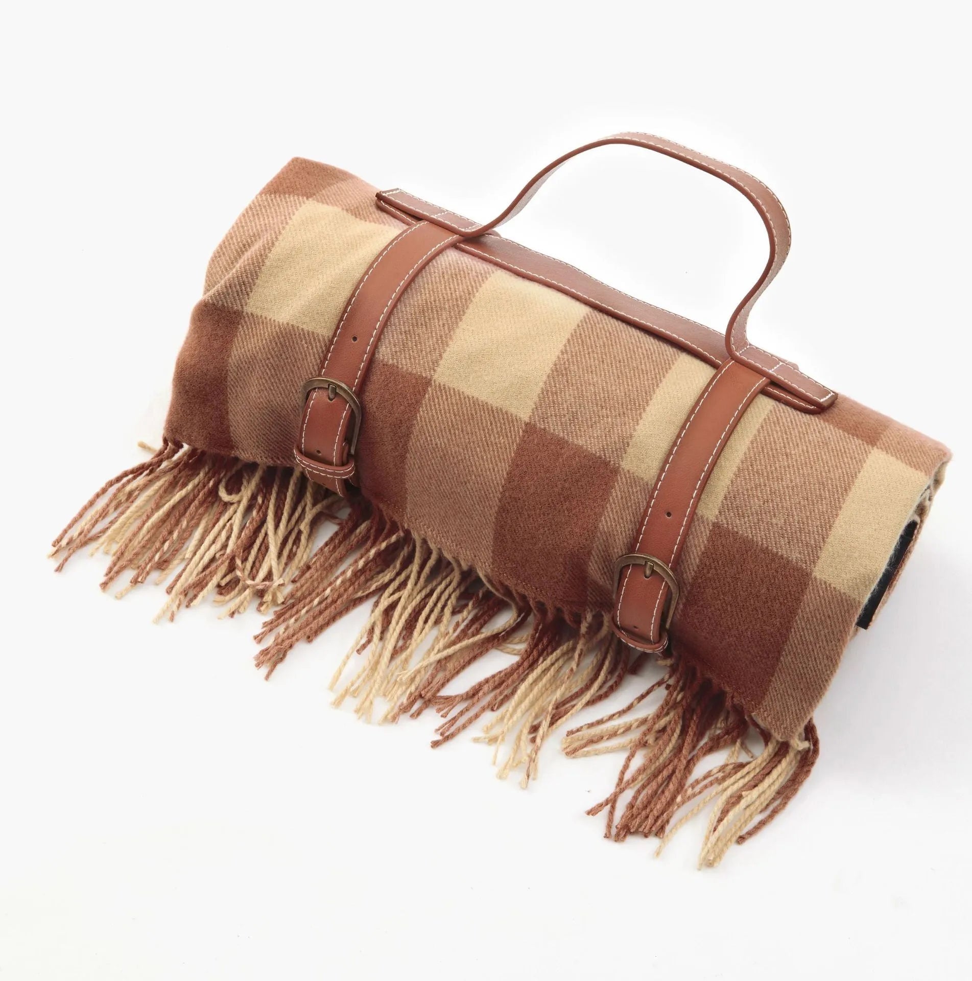 Leather Strap Tassel Picnic Blanket Picnic Mat Camping Hiking - Bellarte Enchanté Leather Strap Tassel Picnic Blanket Picnic Mat Camping Hiking