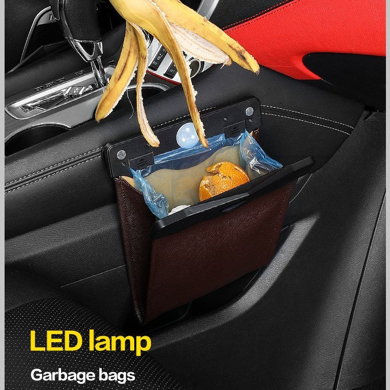 LED Car Trash Can Organizer Garbage Holder Automobiles Storage Bag Accessories Auto Door Seat Back Visor Trash Bin Paper Dustbin - Bellarte Enchanté LED Car Trash Can Organizer Garbage Holder Automobiles Storage Bag Accessories Auto Door Seat Back Visor Trash Bin Paper Dustbin