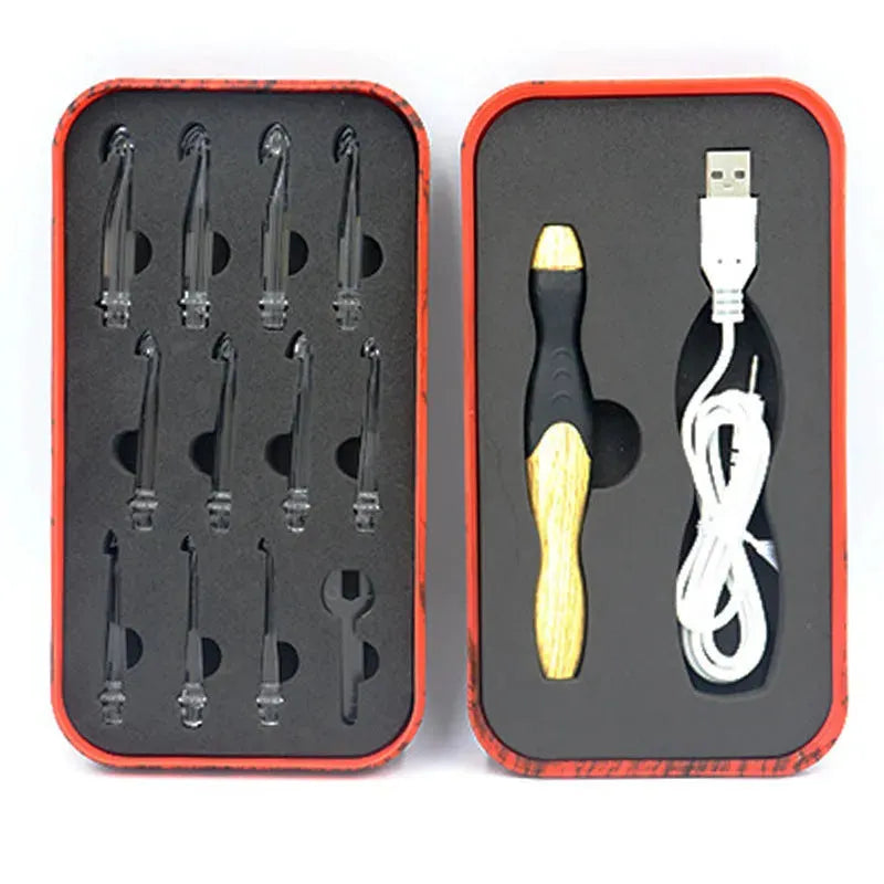 LED hand-knitted Crochet Rechargeable Wood Grain Set 11 In 1 DIY Tool - Bellarte Enchanté LED hand-knitted Crochet Rechargeable Wood Grain Set 11 In 1 DIY Tool
