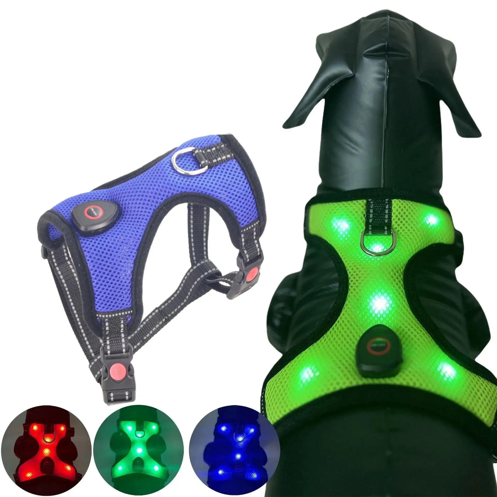 LED Luminous Pet Harness USB Charging - Bellarte Enchanté LED Luminous Pet Harness USB Charging