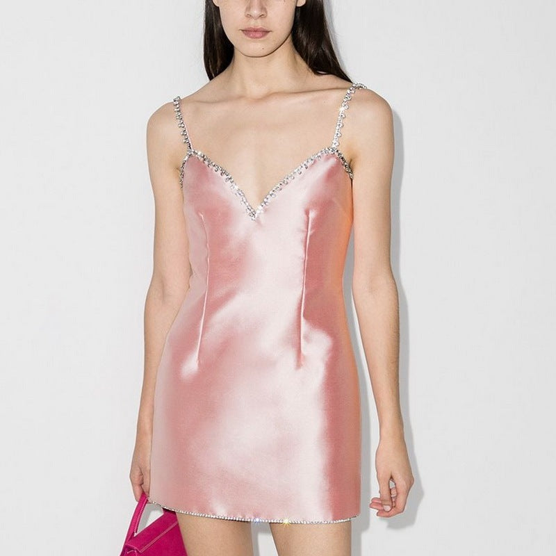 Light Luxury Sling Dress Heavy Industry Rhinestone Ladies - Bellarte Enchanté Light Luxury Sling Dress Heavy Industry Rhinestone Ladies
