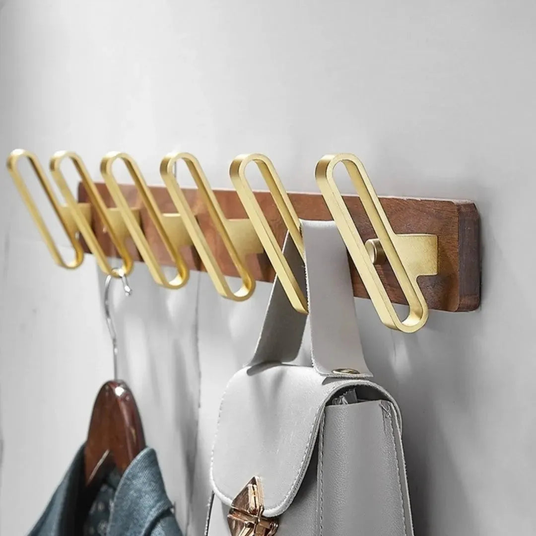 Light Luxury Solid Wood Clothes Hook Wall-mounted Aluminum Alloy - Bellarte Enchanté Light Luxury Solid Wood Clothes Hook Wall-mounted Aluminum Alloy