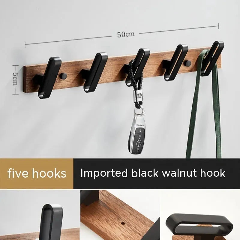 Light Luxury Solid Wood Clothes Hook Wall-mounted Aluminum Alloy - Bellarte Enchanté Light Luxury Solid Wood Clothes Hook Wall-mounted Aluminum Alloy