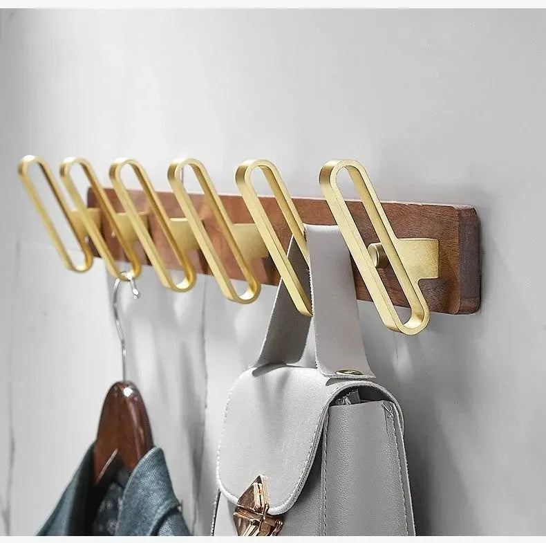 Light Luxury Solid Wood Clothes Hook Wall-mounted Aluminum Alloy - Bellarte Enchanté Light Luxury Solid Wood Clothes Hook Wall-mounted Aluminum Alloy