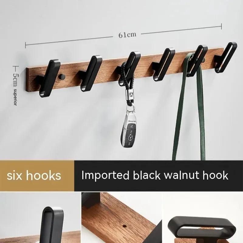 Light Luxury Solid Wood Clothes Hook Wall-mounted Aluminum Alloy - Bellarte Enchanté Light Luxury Solid Wood Clothes Hook Wall-mounted Aluminum Alloy