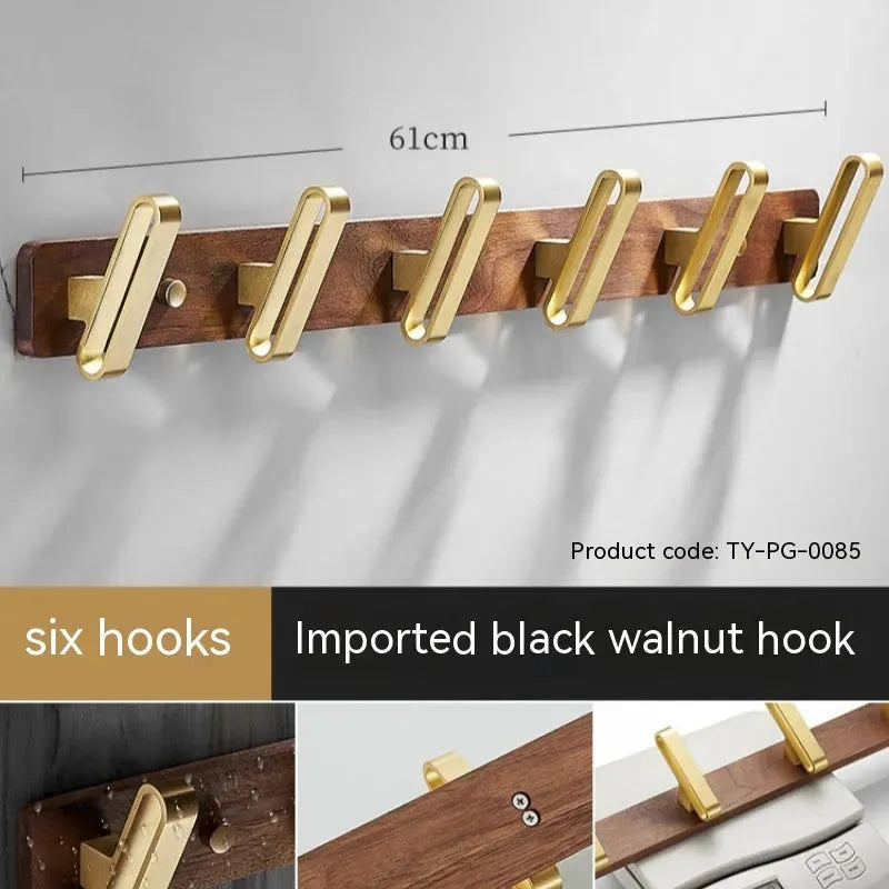 Light Luxury Solid Wood Clothes Hook Wall-mounted Aluminum Alloy - Bellarte Enchanté Light Luxury Solid Wood Clothes Hook Wall-mounted Aluminum Alloy
