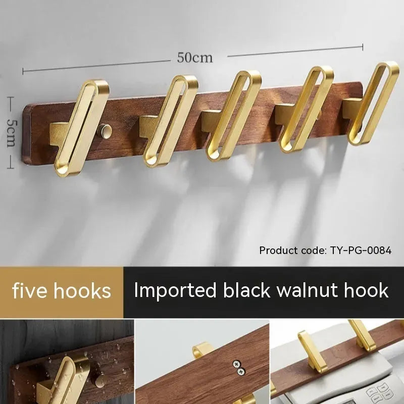 Light Luxury Solid Wood Clothes Hook Wall-mounted Aluminum Alloy - Bellarte Enchanté Light Luxury Solid Wood Clothes Hook Wall-mounted Aluminum Alloy