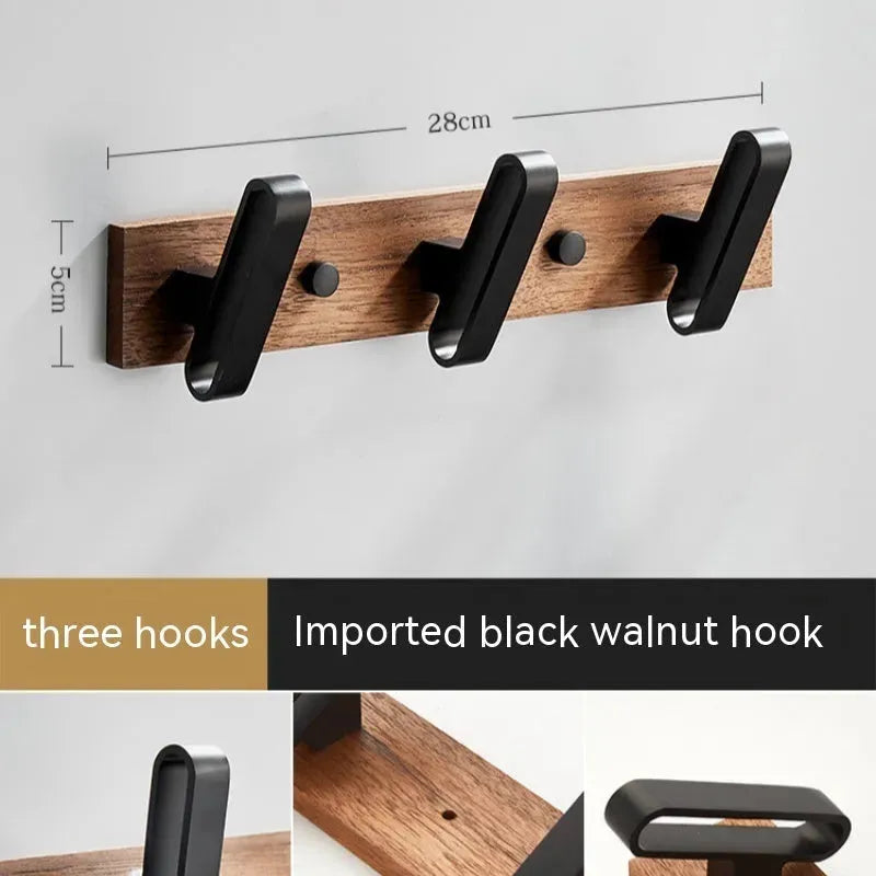Light Luxury Solid Wood Clothes Hook Wall-mounted Aluminum Alloy - Bellarte Enchanté Light Luxury Solid Wood Clothes Hook Wall-mounted Aluminum Alloy
