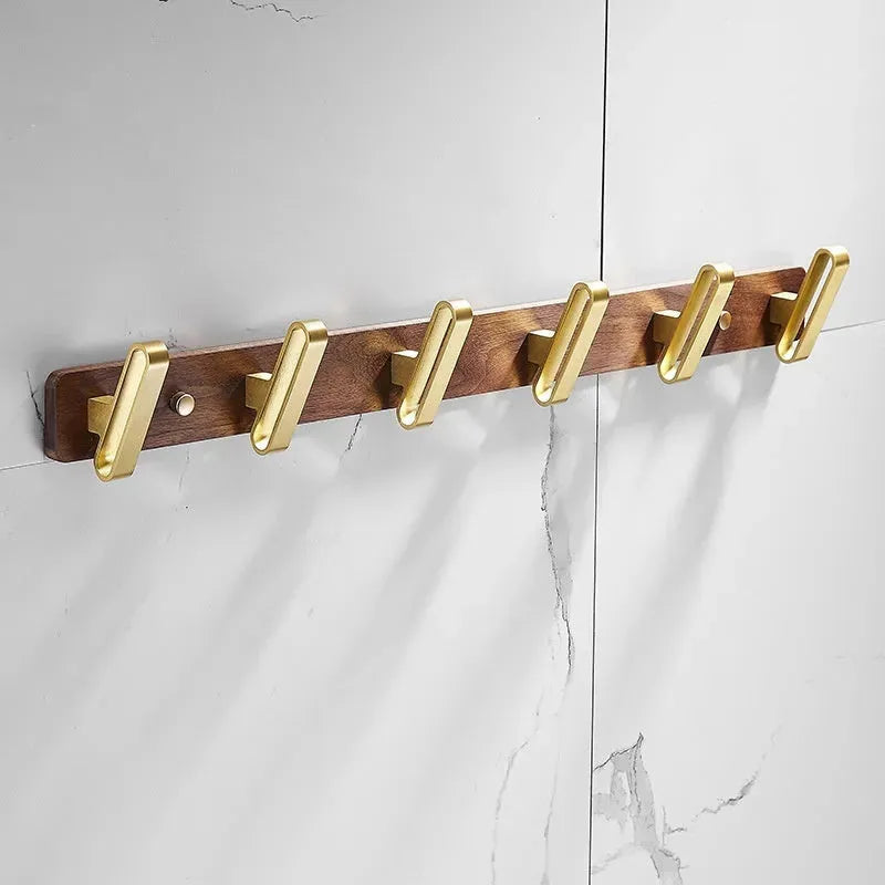 Light Luxury Solid Wood Clothes Hook Wall-mounted Aluminum Alloy - Bellarte Enchanté Light Luxury Solid Wood Clothes Hook Wall-mounted Aluminum Alloy