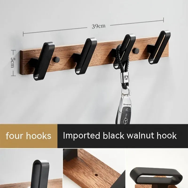 Light Luxury Solid Wood Clothes Hook Wall-mounted Aluminum Alloy - Bellarte Enchanté Light Luxury Solid Wood Clothes Hook Wall-mounted Aluminum Alloy