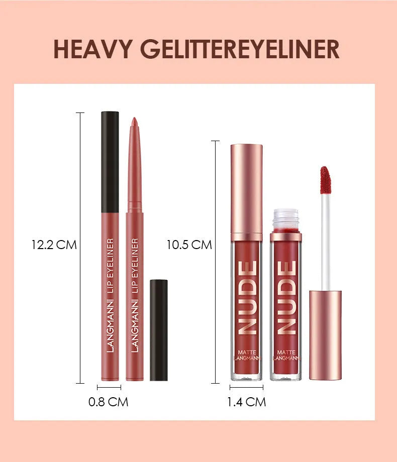 Lip Liner And Lipstick Makeup 12 Pcs Set 6 Matte Lipstick 6 Lip Liner Pens Waterproof Long Lasting Matte Lipstick Beauty Cosmetics Makeup Gift For Girls Lipstick Set - Bellarte Enchanté Lip Liner And Lipstick Makeup 12 Pcs Set 6 Matte Lipstick 6 Lip Liner Pens Waterproof Long Lasting Matte Lipstick Beauty Cosmetics Makeup Gift For Girls Lipstick Set
