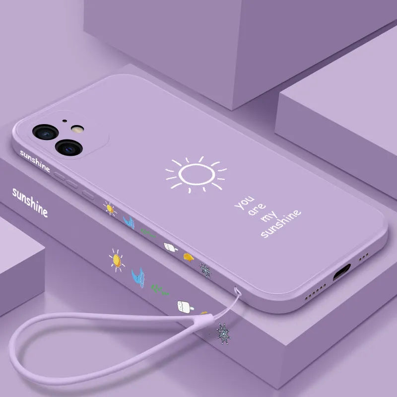 Liquid Silicone Lanyard Back Cover Phone Case - Bellarte Enchanté Liquid Silicone Lanyard Back Cover Phone Case