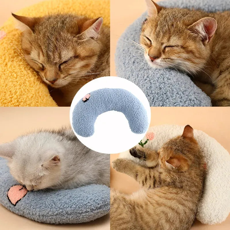 Little Pillow For Cats Fashion Neck Protector Deep Sleep Puppy U-Shaped Pillow Pets Pillow Kitten Headrest Dog Sleeping Pillow Pet Products - Bellarte Enchanté Little Pillow For Cats Fashion Neck Protector Deep Sleep Puppy U-Shaped Pillow Pets Pillow Kitten Headrest Dog Sleeping Pillow Pet Products