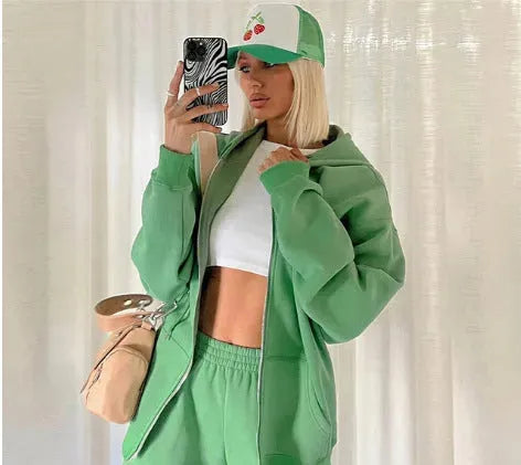 Loose Hooded Sportswear Jogger Pants Women's Suit - Bellarte Enchanté Loose Hooded Sportswear Jogger Pants Women's Suit