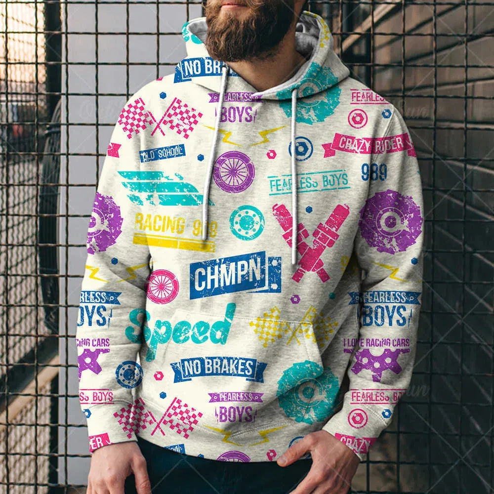Loose Hooded Sweatshirt 3D Printed Hooded Sweatshirt - Bellarte Enchanté Loose Hooded Sweatshirt 3D Printed Hooded Sweatshirt