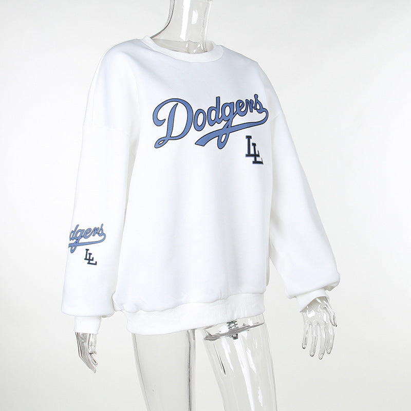 Loose New Printed Pullover Sweatshirt Women - Bellarte Enchanté Loose New Printed Pullover Sweatshirt Women