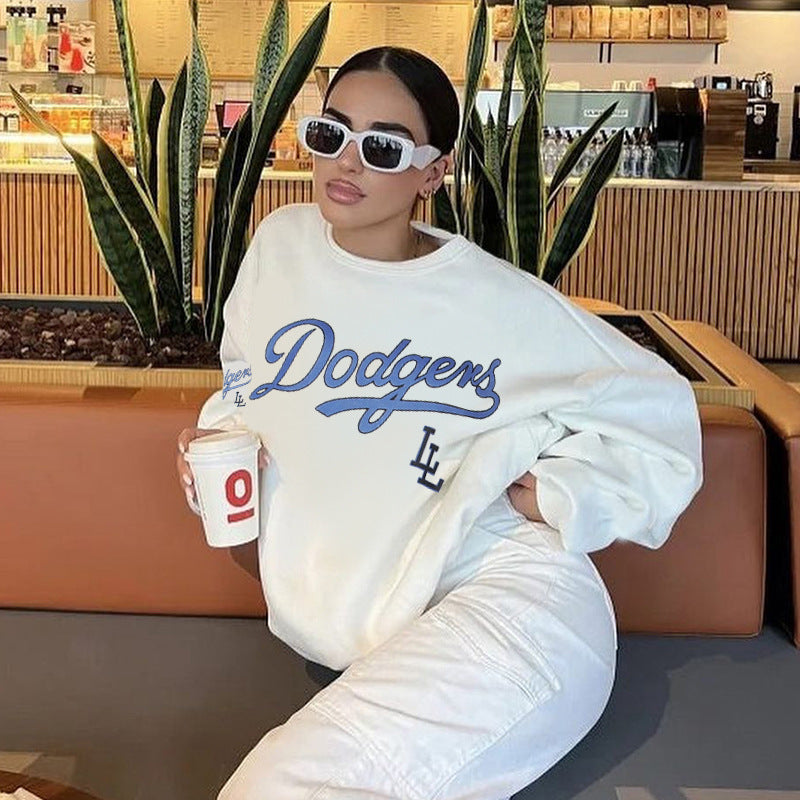 Loose New Printed Pullover Sweatshirt Women - Bellarte Enchanté Loose New Printed Pullover Sweatshirt Women