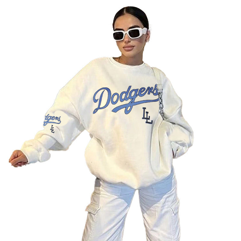 Loose New Printed Pullover Sweatshirt Women - Bellarte Enchanté Loose New Printed Pullover Sweatshirt Women