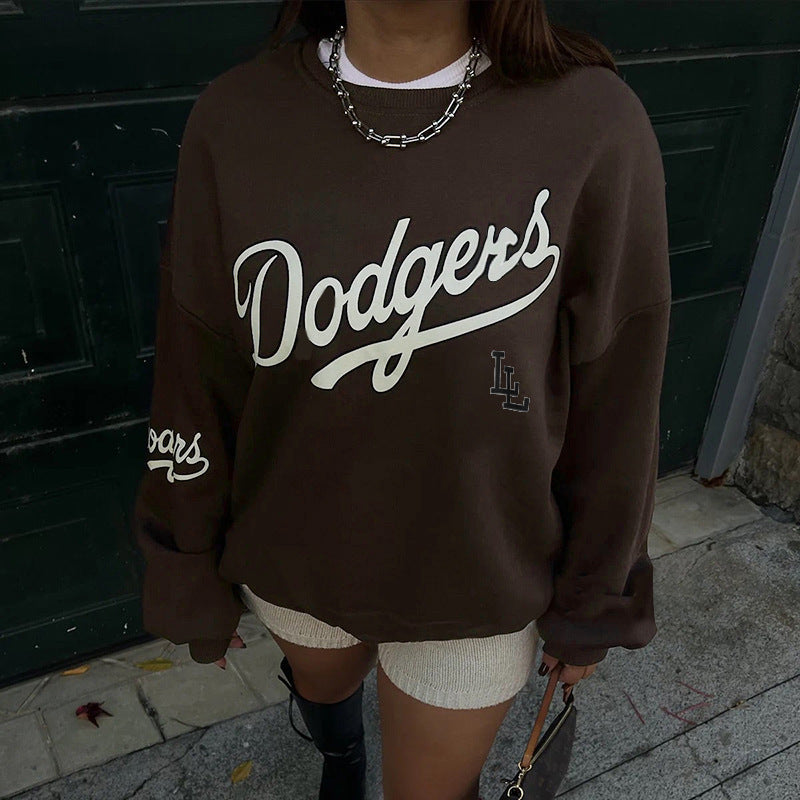 Loose New Printed Pullover Sweatshirt Women - Bellarte Enchanté Loose New Printed Pullover Sweatshirt Women