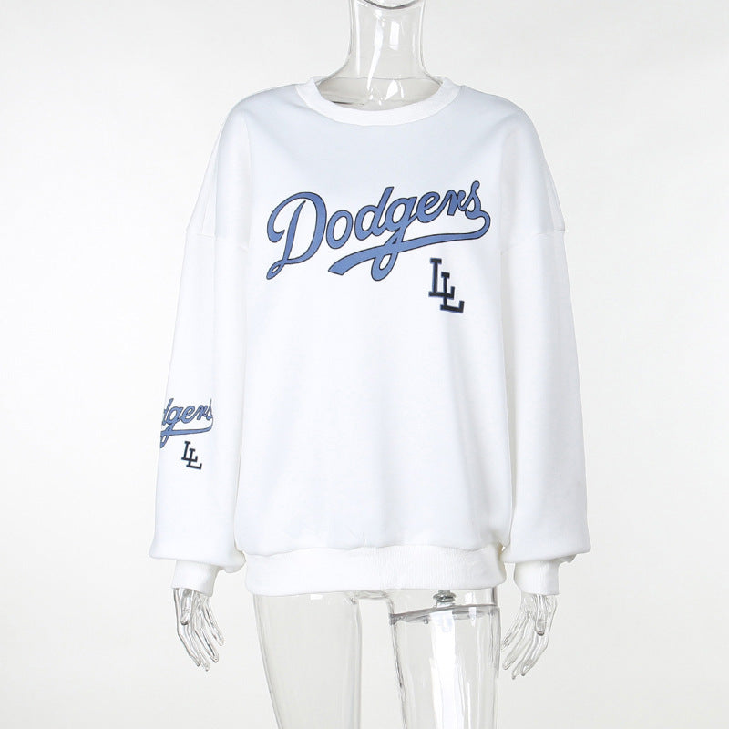 Loose New Printed Pullover Sweatshirt Women - Bellarte Enchanté Loose New Printed Pullover Sweatshirt Women