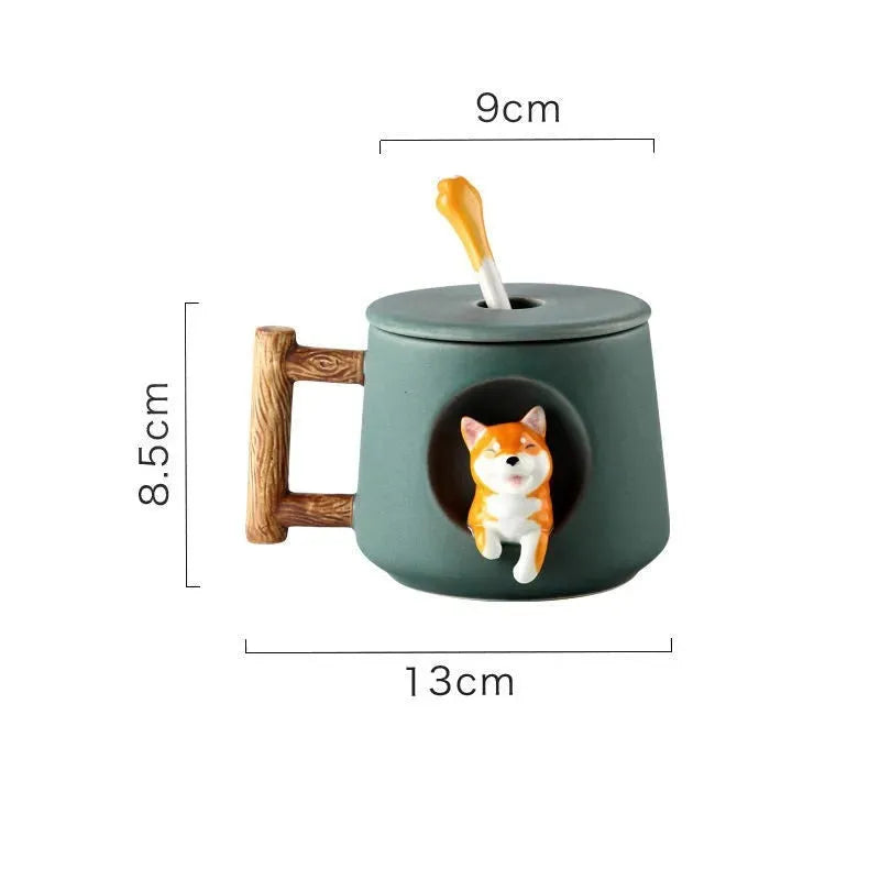 Lovers Shiba Inu Cup Corgi Ceramic Cup - Bellarte Enchanté Lovers Shiba Inu Cup Corgi Ceramic Cup