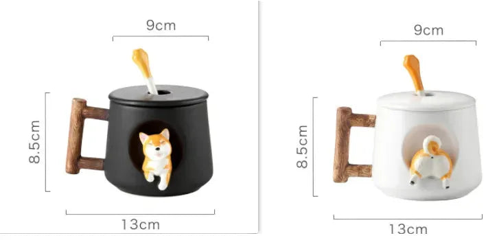 Lovers Shiba Inu Cup Corgi Ceramic Cup - Bellarte Enchanté Lovers Shiba Inu Cup Corgi Ceramic Cup
