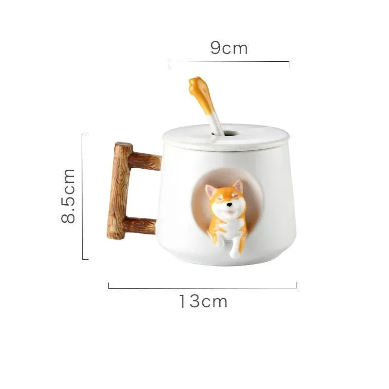 Lovers Shiba Inu Cup Corgi Ceramic Cup - Bellarte Enchanté Lovers Shiba Inu Cup Corgi Ceramic Cup