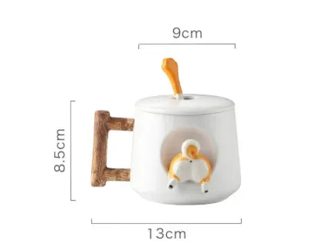 Lovers Shiba Inu Cup Corgi Ceramic Cup - Bellarte Enchanté Lovers Shiba Inu Cup Corgi Ceramic Cup