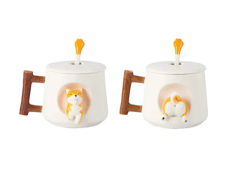 Lovers Shiba Inu Cup Corgi Ceramic Cup - Bellarte Enchanté Lovers Shiba Inu Cup Corgi Ceramic Cup