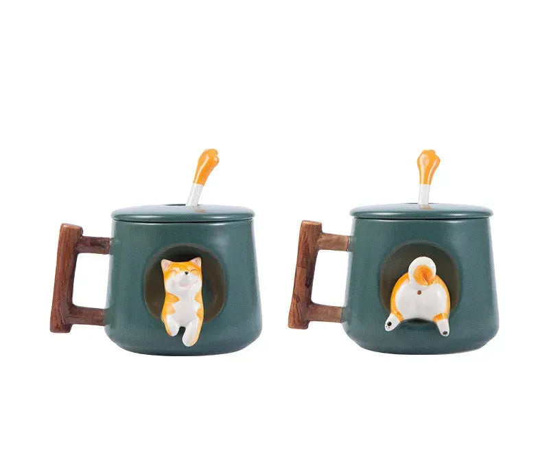 Lovers Shiba Inu Cup Corgi Ceramic Cup - Bellarte Enchanté Lovers Shiba Inu Cup Corgi Ceramic Cup
