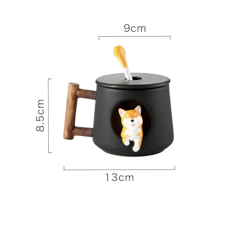 Lovers Shiba Inu Cup Corgi Ceramic Cup - Bellarte Enchanté Lovers Shiba Inu Cup Corgi Ceramic Cup