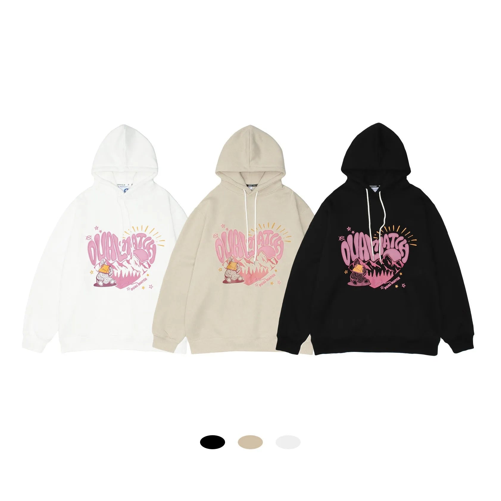 Loving Couple Plus Fleece Hooded Sweater - Bellarte Enchanté Loving Couple Plus Fleece Hooded Sweater