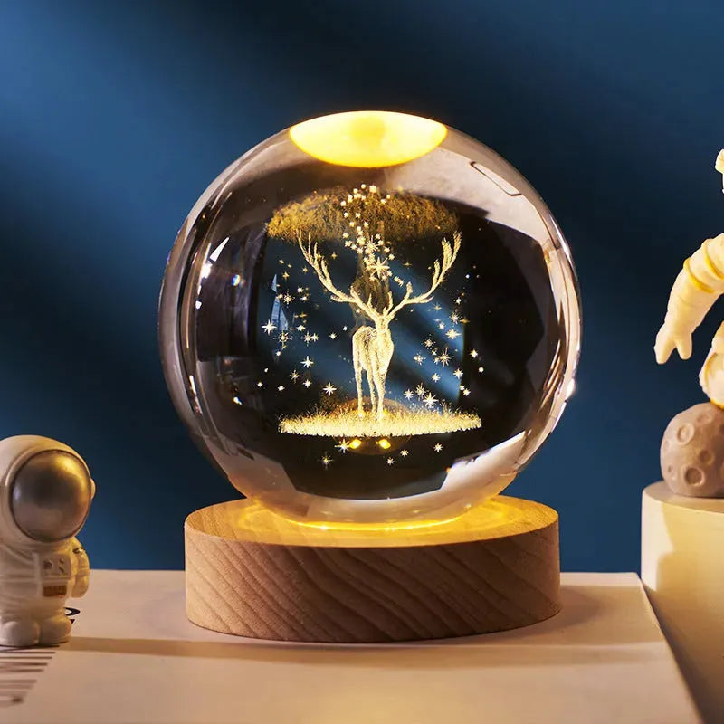 Luminous 3d Solar System Crystal Ball Desktop - Bellarte Enchanté Luminous 3d Solar System Crystal Ball Desktop