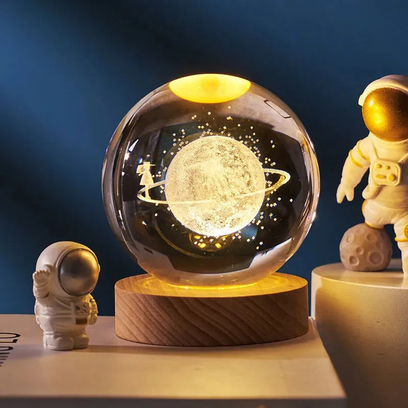 Luminous 3d Solar System Crystal Ball Desktop - Bellarte Enchanté Luminous 3d Solar System Crystal Ball Desktop