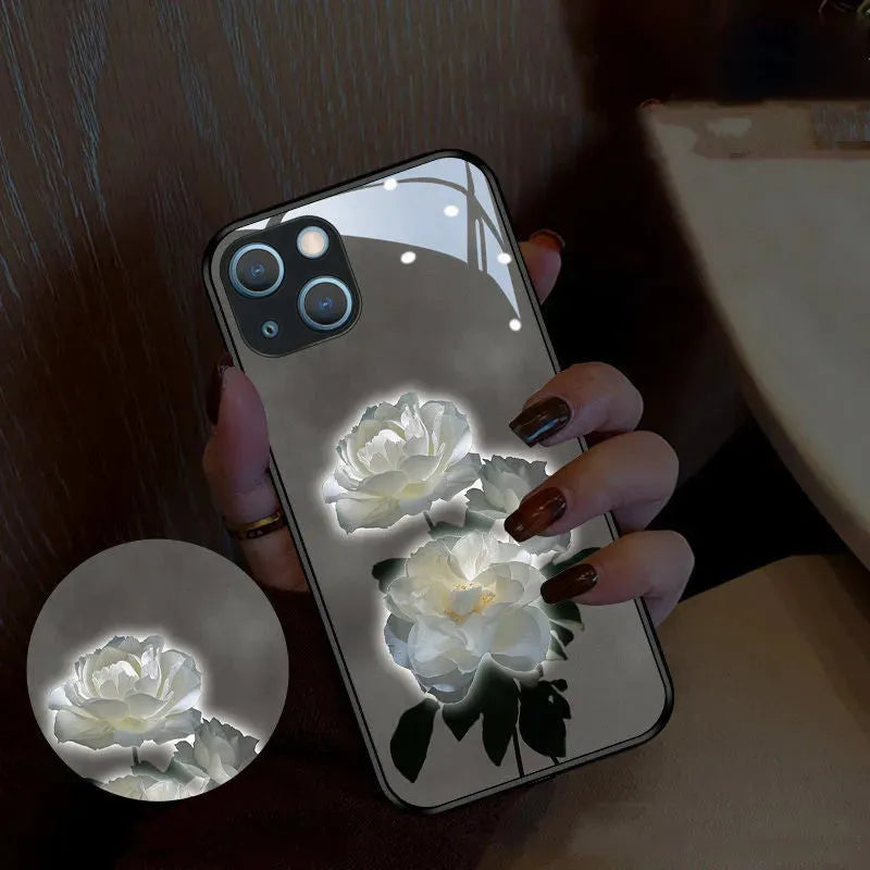 Luminous Mobile Phone Shell Camellia - Bellarte Enchanté Luminous Mobile Phone Shell Camellia