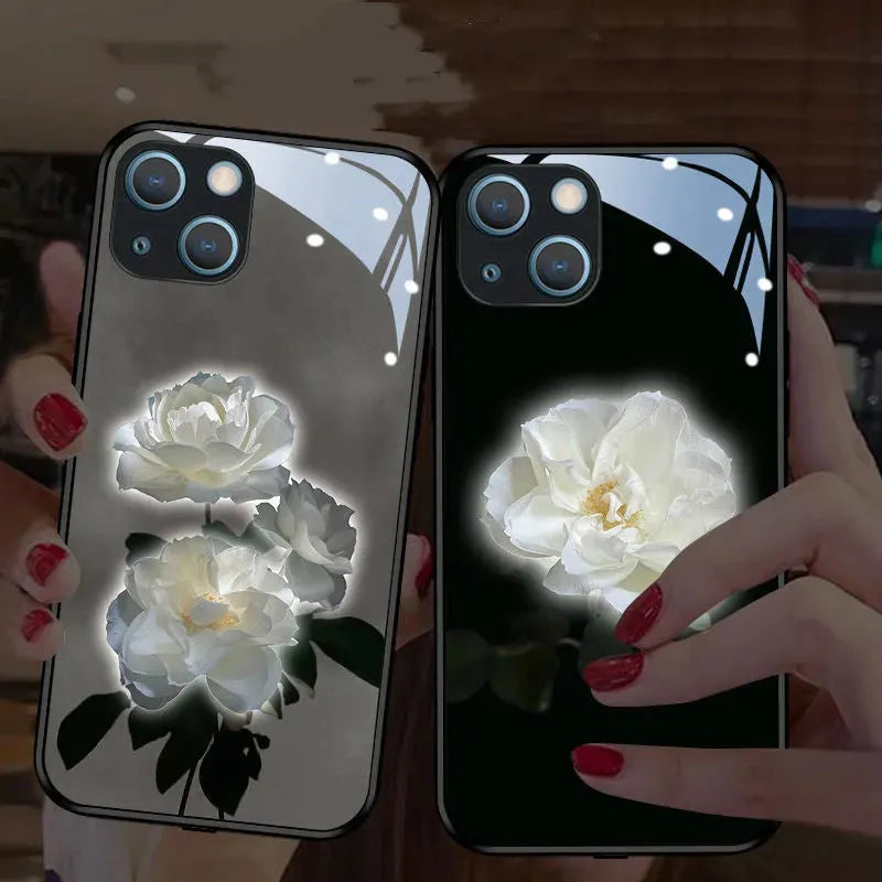 Luminous Mobile Phone Shell Camellia - Bellarte Enchanté Luminous Mobile Phone Shell Camellia