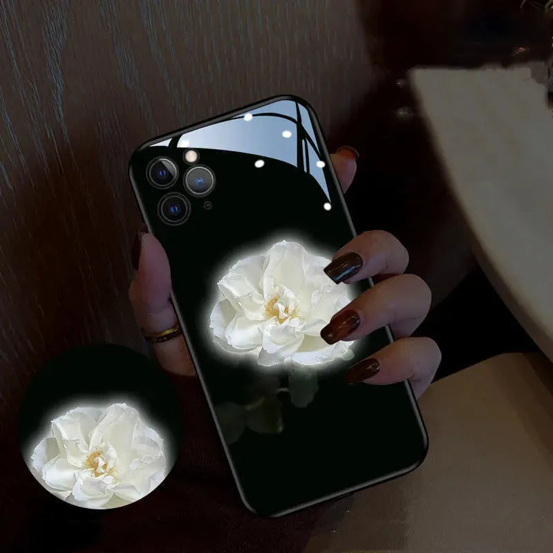 Luminous Mobile Phone Shell Camellia - Bellarte Enchanté Luminous Mobile Phone Shell Camellia