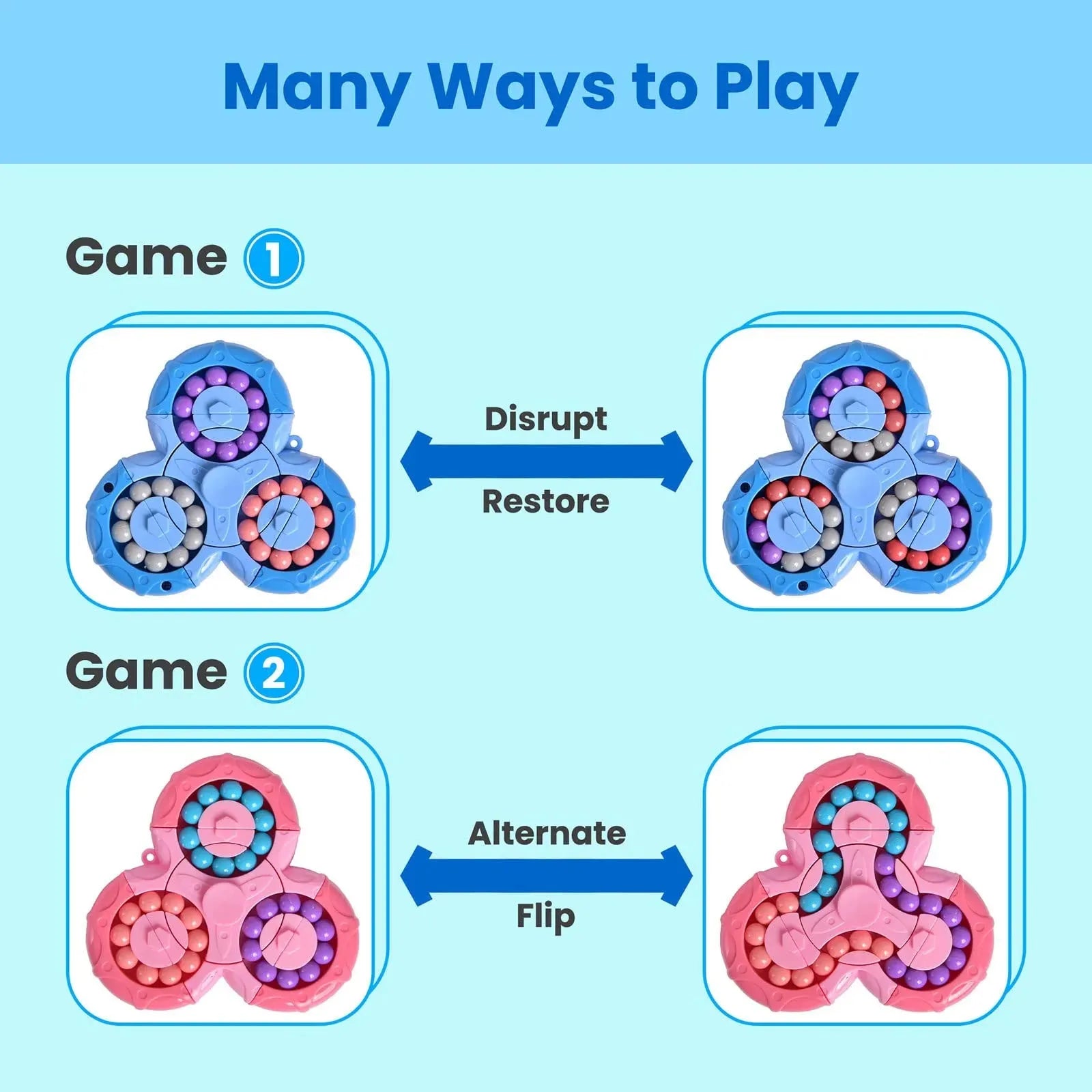 Magic Bean Puzzle Toy, Rotating Magic Bean Cube&Fidget Spinner Toys 2-in-1, Magic Ball Brain Teaser STEM Game, Gift For Kids Boys Girls, Teens And Adult For Birthday Christmas New Year - Bellarte Enchanté Magic Bean Puzzle Toy, Rotating Magic Bean Cube&Fidget Spinner Toys 2-in-1, Magic Ball Brain Teaser STEM Game, Gift For Kids Boys Girls, Teens And Adult For Birthday Christmas New Year