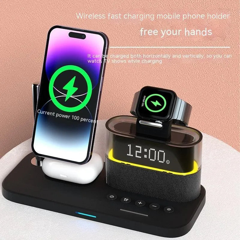 Magnetic Small Night Lamp Wireless Charger With Alarm Clock Three-in-one - Bellarte Enchanté Magnetic Small Night Lamp Wireless Charger With Alarm Clock Three-in-one